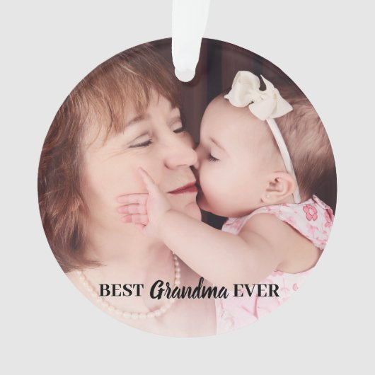可愛最高のいおばあちゃん今まで写真 オーナメント (正面)
