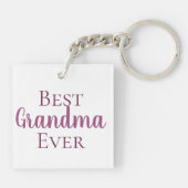 可愛最高のいおばあちゃん今まで写真 キーホルダー (裏面)
