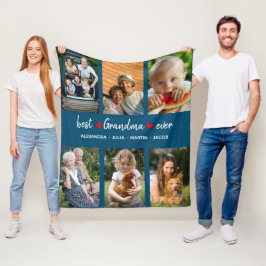 可愛最高のいおばあちゃんEver 6フォトカスタム フリースブランケット
