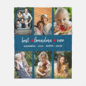 可愛最高のいおばあちゃんEver 6フォトカスタム フリースブランケット (正面)