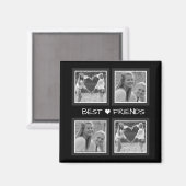 可愛最高のいハートと友達フォトコラージュ マグネット (正面/裏面)