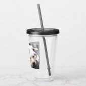 可愛最高のいパパエバーパピードッグ赤いハートワンフォトG アクリルタンブラー (左)