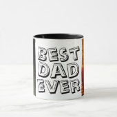 可愛最高のいパパ今まで2つの写真黒い父の日 マグカップ (中央)