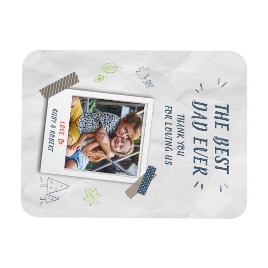 可愛最高のいパパEver Kids写真カスタム マグネット (横)