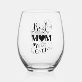 可愛最高のいママの表裏脚本 ステムなしワイングラス (裏面)