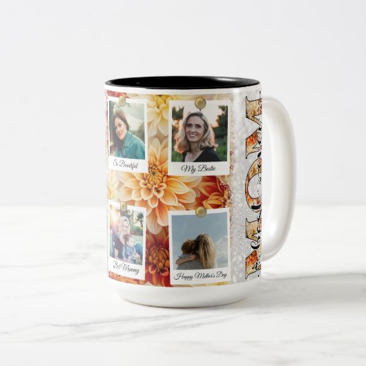 可愛最高のいママフローラ写真カスタム ツートーンマグカップ (正面右)