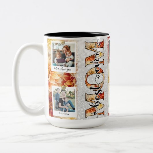 可愛最高のいママフローラ写真カスタム ツートーンマグカップ (左)