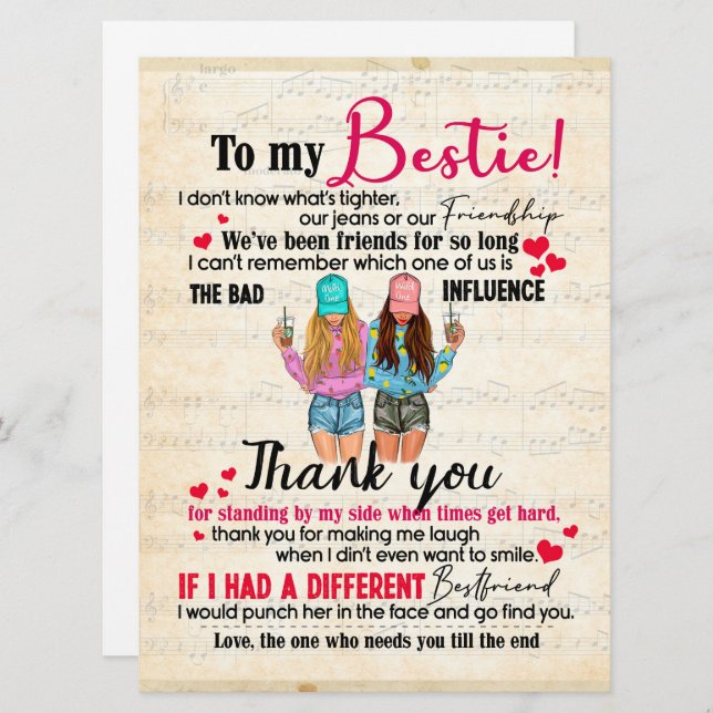 可愛最高のい友達のギフトおもしろい、友情の日の贈り物 (正面/裏面)