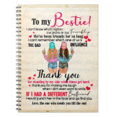 可愛最高のい友達のギフトおもしろい、友情の日の贈り物 ノートブック (正面)