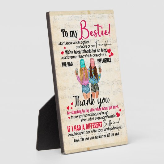 可愛最高のい友達のギフトおもしろい、友情の日の贈り物 フォトプラーク (側面)