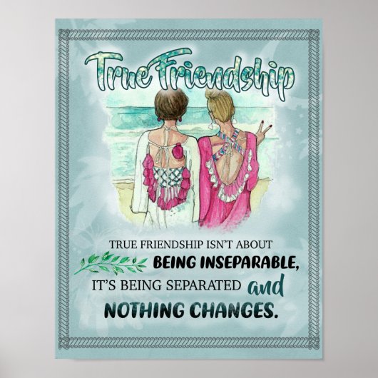 可愛最高のい友達のギフトおもしろい、友情の日の贈り物 ポスター (正面)