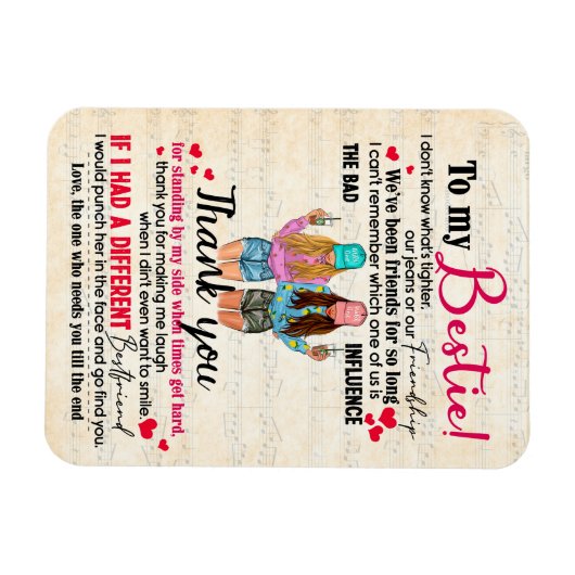 可愛最高のい友達のギフトおもしろい、友情の日の贈り物 マグネット (横)