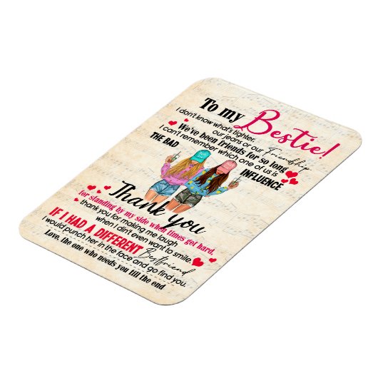 可愛最高のい友達のギフトおもしろい、友情の日の贈り物 マグネット (左側)