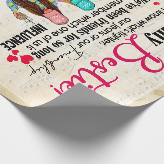 可愛最高のい友達のギフトおもしろい、友情の日の贈り物 ラッピングペーパー (角)