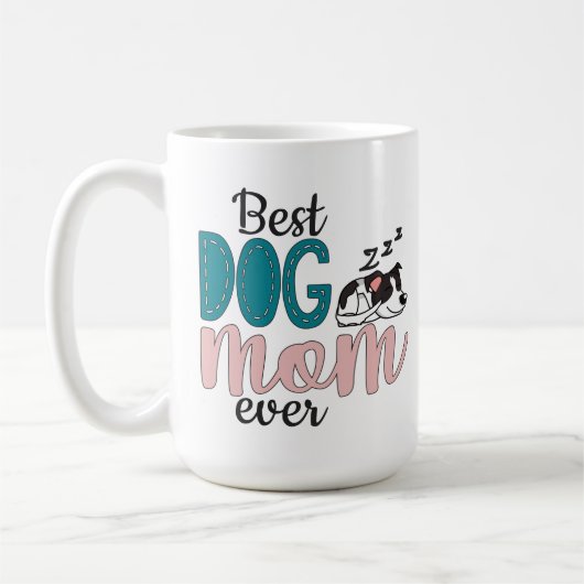 可愛最高のい寝付き犬の母 コーヒーマグカップ (左)