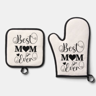 可愛最高のい母はタイポグラフィ台本マザーズの日 鍋つかみ&鍋敷きセット