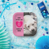 可愛最高のい母は今まで子犬ピンクのハートワンフォト ペーパープレート (パーティー)