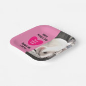 可愛最高のい母は今まで子犬ピンクのハートワンフォト ペーパープレート (傾斜あり)