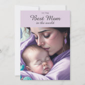 可愛最高のい母感傷的な母とベビー挨拶 カード (正面)