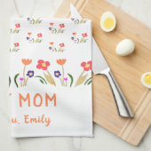 可愛最高のい母花柄スケッチ母の日 キッチンタオル (四つ折り)