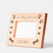可愛最高のい犬のパパありパーソナライズされた レーザー彫刻フレーム (左)
