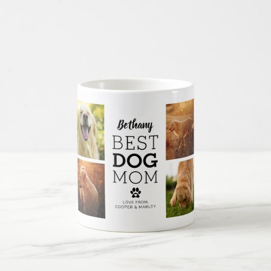 可愛最高のい犬のママ写真コラージコーヒーマグ コーヒーマグカップ (中央)