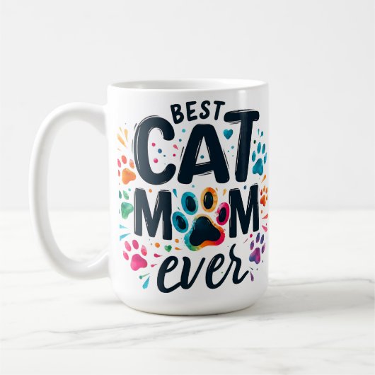 可愛最高のい猫ママ コーヒーマグカップ (左)