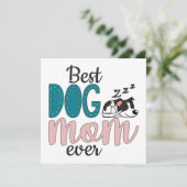 可愛最高のい眠る子犬のパッププリントを持つ犬の母 カード (スタンド正面)