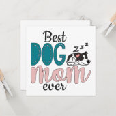 可愛最高のい眠る子犬のパッププリントを持つ犬の母 カード (正面/裏面インサイチュ)