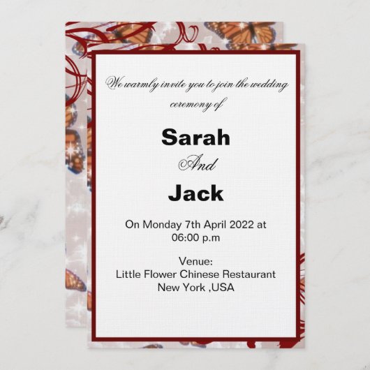 可愛最高のい素敵なカードの招待状 招待状 (正面/裏面)