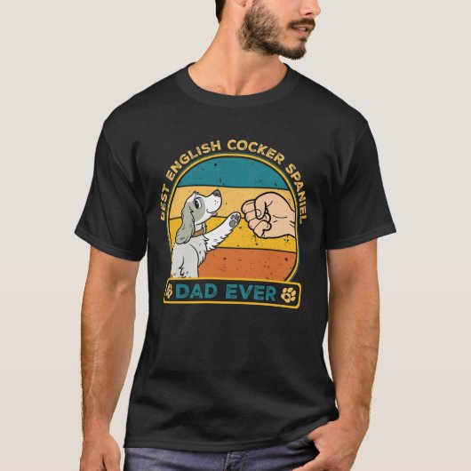 可愛最高のい英語コッカースパニエル犬パパ犬 Tシャツ (正面)