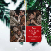 可愛最高のい「ボーイー」今まで3枚フォトコラージュ セラミックオーナメント