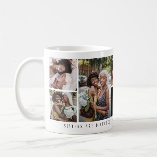 可愛最高のい「妹」今まで7枚の写真コラージュ コーヒーマグカップ (左)