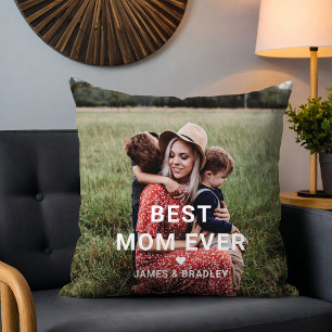 可愛最高のいMOM EVERハート母の日写真 クッション