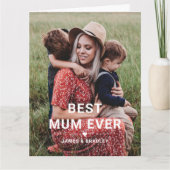 可愛最高のいMUM EVERハート母の日の写真 カード (正面)