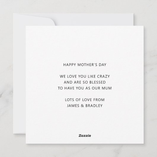 可愛最高のいMUM EVERハート母の日の写真 シーズンカード (裏面)