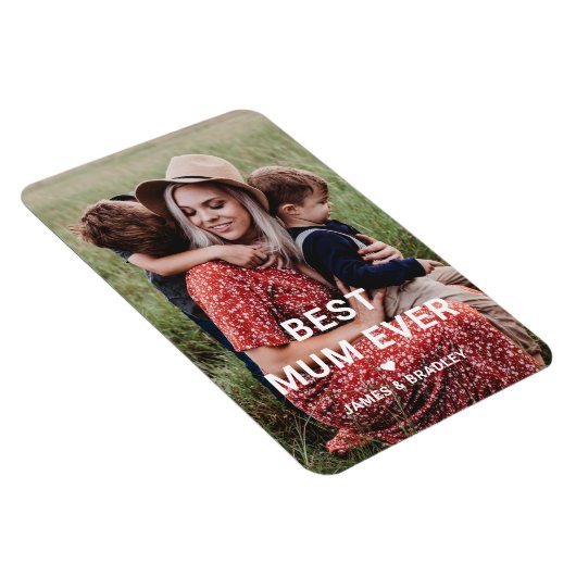 可愛最高のいMUM EVERハート母の日の写真 マグネット (右側)