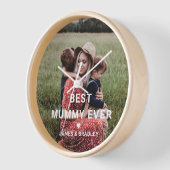 可愛最高のいMUMMY EVERハート母の日の写真 壁時計 (傾斜)