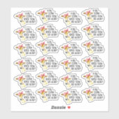 可愛来い牛の引用文業おもしろいを応援 シール (シート)