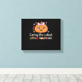 可愛気にい可愛いカボチャナースH キャンバスプリント (インサイチュ (ウッドフロア))