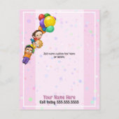 可愛気にい子日気に5x6子供とバルーンのプロモーション チラシ (裏面)