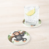 可愛熱狂するいおもしろいチンパンジー コースター (側面)