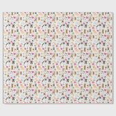 可愛熱狂するいチワフアドッグズパックパーソナライズされた ラッピングペーパー (フラット)