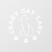 可愛熱狂するい猫の女性 ウィンドウサイン (シート)