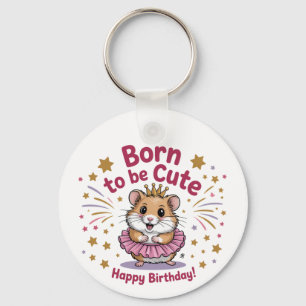 可愛生まれいハムスター誕生日女子 キーホルダー