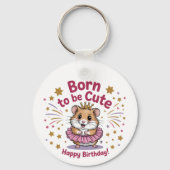 可愛生まれいハムスター誕生日女子 キーホルダー (裏面)
