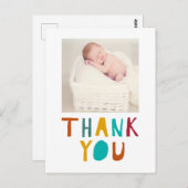 可愛生まれたばかりの感謝してい赤ちゃんカラフル写真 ポストカード (正面/裏面)