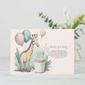 可愛男女兼用いキリンベビー 招待状 (スタンド正面)