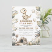 可愛男女兼用いベビー恐竜 招待状 (スタンド正面)