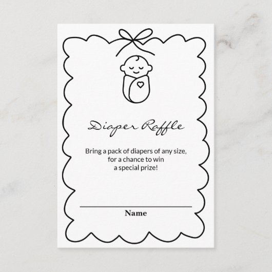 可愛男女兼用いベビー&バウモダンベビーシャワー エンクロージャーカード (正面)